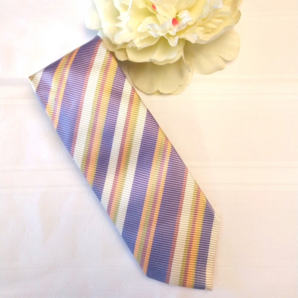 Tino Cosma Luxury  Multi Colored Diagonal Stripe Neck Tie